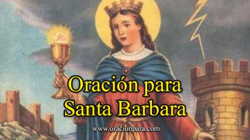 Oración A Santa Bárbara